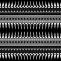 Black and white Geometric ethnic oriental pattern traditional Design for clothing, fabric, background, wallpaper, wrapping, batik. Knitwear, Pixel pattern, Embroidery style. Vector illustration