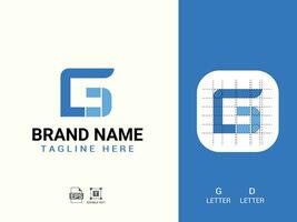 g d modern letter logo vector