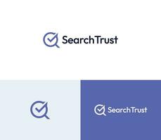 Vector logo for a KYC identity verification company, search and trust mixed