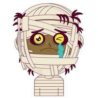 mummy crying and scared face cartoon cute vector