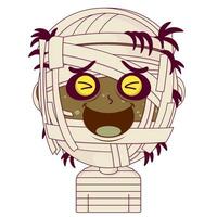 momia riendo cara dibujos animados linda vector