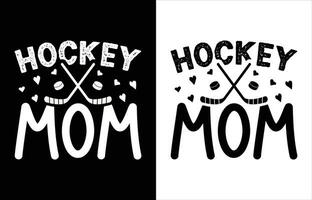 diseño de camiseta de mamá de hockey vector