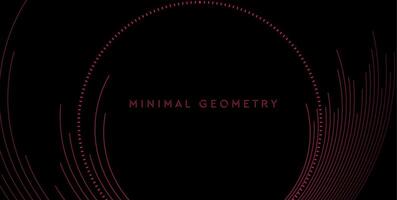 Black purple minimal round lines abstract futuristic tech background vector