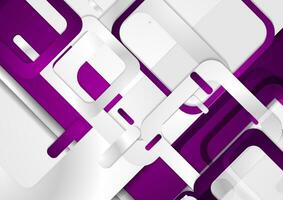 Violet and grey abstract paper squares tech background vector