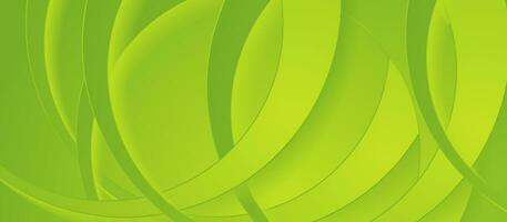 Bright green 3d paper circles abstract background vector