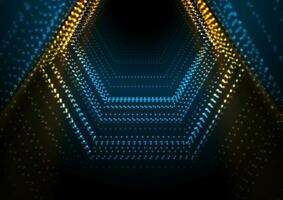 Neon glowing futuristic hexagons abstract background vector