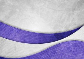 Contrast grey and violet grunge waves abstract background vector