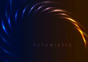 Blue orange glowing neon abstract background vector