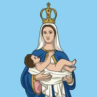 nuestra dama de el natividad de colores vector ilustración