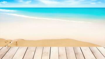 AI Generative, summer sandy and wavy beach background photo