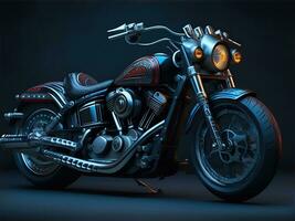 AI Generative, Conceptual design of A custom motorcycle isolated on various background photo