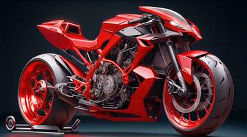 AI Generative, Conceptual design of A custom motorcycle isolated on various background photo