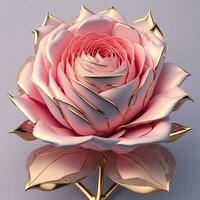 3d flores hecho desde cerámico con pastel colores y un toque de oro. ai generativo foto