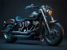 AI Generative, Conceptual design of A custom motorcycle isolated on various background photo