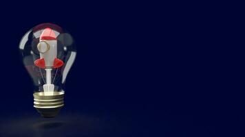 The rocket in bulb for startup Business concept 3d rendering photo