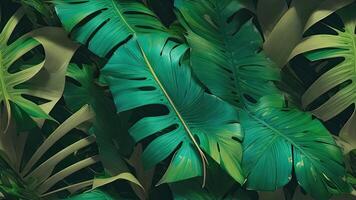 AI Generative, tropical leaves background with various illustration photo