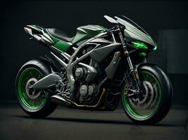 Conceptual design of A custom motorcycle isolated on various background photo