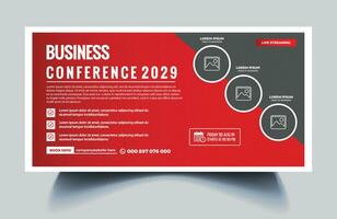 Web banner template for business conference banner design Vector. eps Free Vector