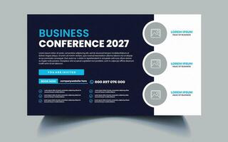 Live webinar online marketing business conference web banner and cover template design Free Vector