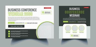 Online corporate business webinar conference horizontal web banner design or Conference live webinar banner invitation design. Free Vector