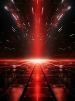 Ai generative Backdrop With Illumination Of Red Spotlights For Flyers realistic image ultra hd high design photo
