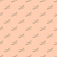 Seamless geometric pattern with hand drawn symbols on pink background. Vector print for fabric background, textile