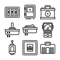 Electronic Components Line Vector Elements Icons