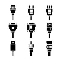 Electronic Components Glyph Vector Elements Icons