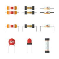 Electronic Components Color Vector Elements Icons