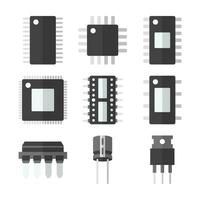 electrónico componentes color vector elementos íconos