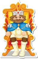 The Royal Cartoon King Sitting Proudly vector