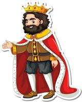 Rey con rojo túnica dibujos animados personaje vector