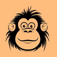 monkey clipart cartoon illustration design with cream background vector