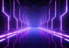 Ai Generative Neon illuminated futuristic backdrop realistic image, ultra hd, high design very detailed photo