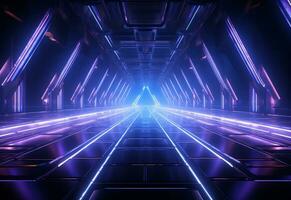 Ai Generative Neon illuminated futuristic backdrop realistic image, ultra hd, high design very detailed photo