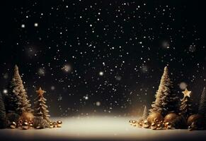 Ai generative Christmas background with negative space realistic image ultra hd high design very detailed photo