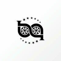 Logo design graphic concept creative abstract premium vector stock sign letter initial BP lowercase font connected fan. Related to monogram typography
