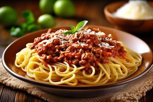 spaghetti with meat sauce photo