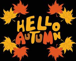 hello autumn illustration vector