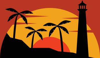 sunsets  illustration design vector