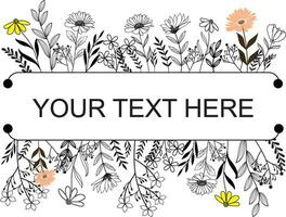 Vector doodle wild floral design elements illustration for your text here.