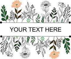 Vector doodle wild floral design elements illustration for your text here.