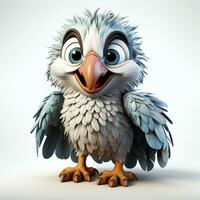 3d cartoon cute vulture ai photo