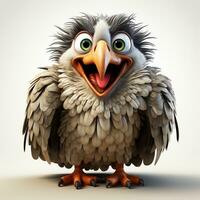 3d cartoon cute vulture ai photo