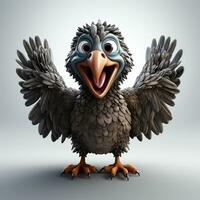 3d cartoon cute vulture ai photo