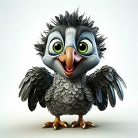 3d cartoon cute vulture ai photo