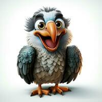 3d cartoon cute vulture ai photo