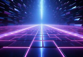 Ai Generative Neon illuminated futuristic backdrop realistic image, ultra hd, high design very detailed photo