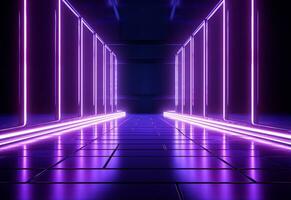Ai Generative Neon illuminated futuristic backdrop realistic image, ultra hd, high design very detailed photo