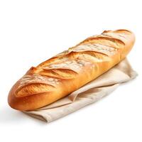 delicious baguette France, white background photo